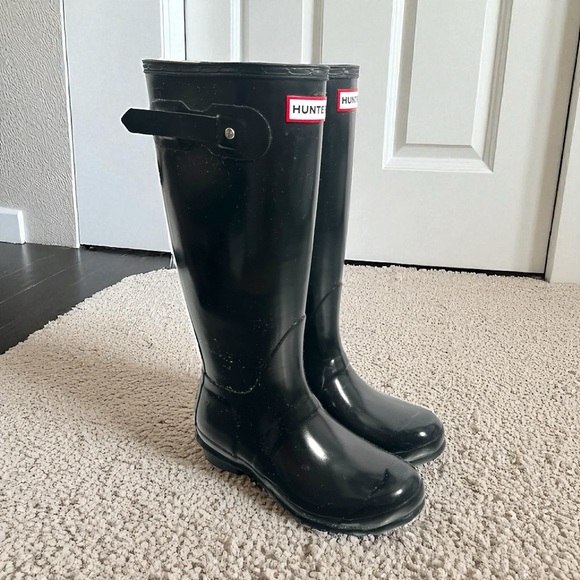 Hunter Original Gloss Tall Rain Boots – Black – Women’s US 7 - Picture 1 of 11